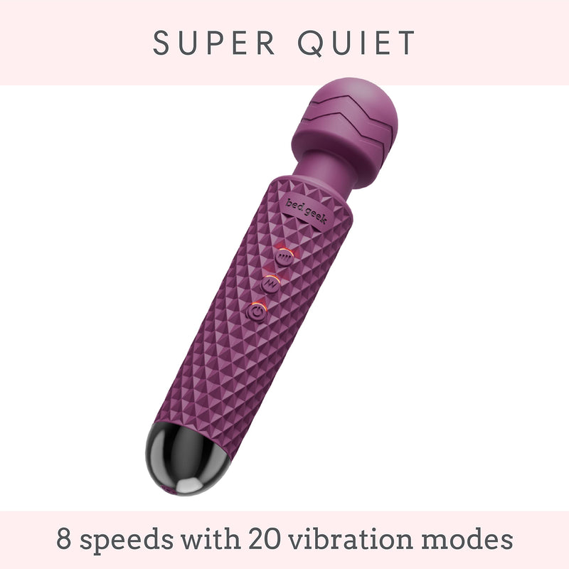 Wireless Magic Wand Massager Electric Wand Massager For Neck Shoulders Legs 20 Vibration Patterns & 8 Speed Levels Vibrator Promotes Stress Relief Wireless Massage Stick Purple - NewNest Australia