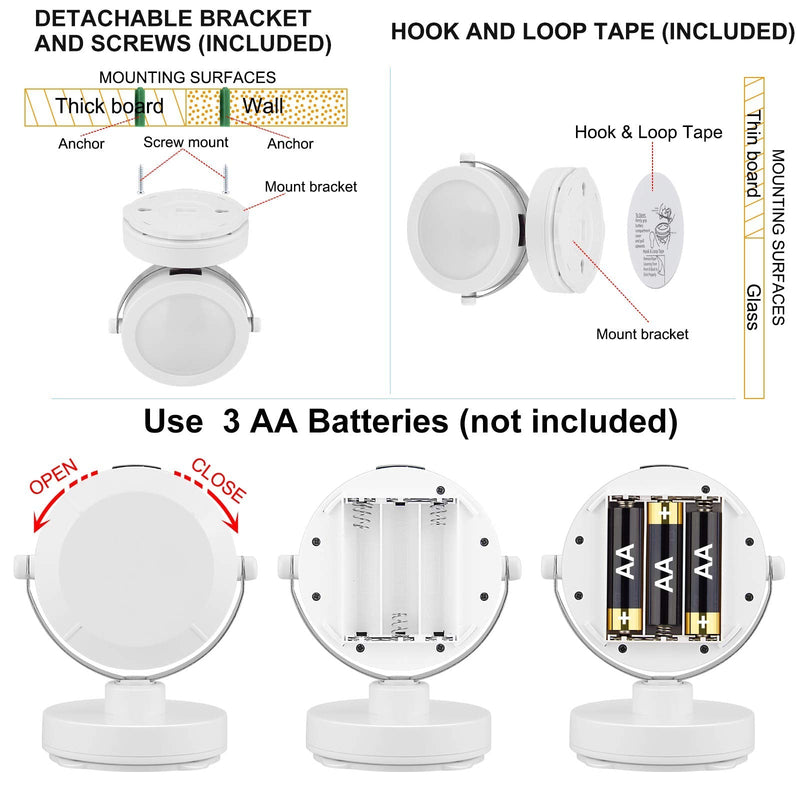 HONGUT LED Accent Lights Battery Operated, Dimmable Picture Light with Remote, 12 Color Changing Art Lights, Wireless Puck Light with 360°Rotate Lights Head, Stick on Spotlight for Dartboard, Painting 1 Pack - NewNest Australia