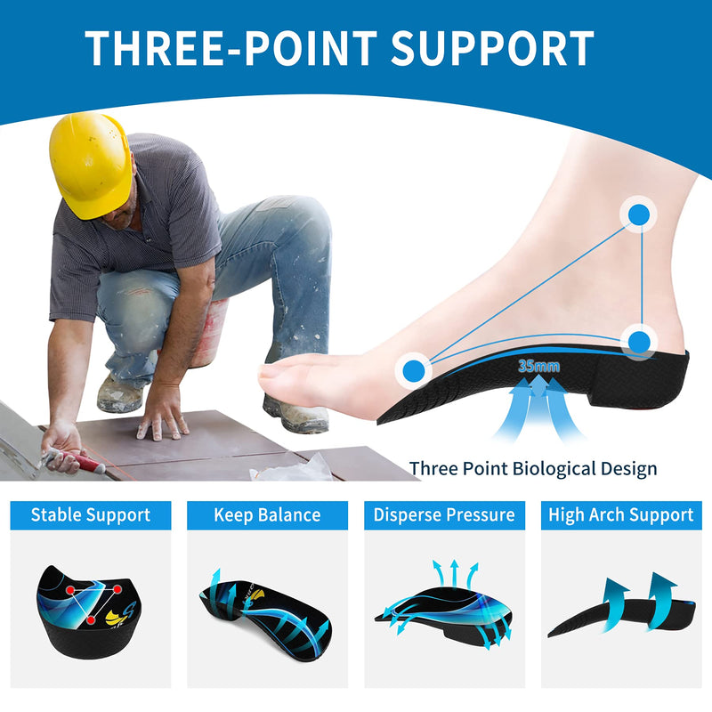 Plantar Fasciitis Insoles QBK 3/4 High Arch Support Insoles for Women and Men Memory Foam Insoles for Flat Feet Supination Arthritis Metatarsalgia and Foot Pain Relief, L L: 8.5-10.5 - NewNest Australia
