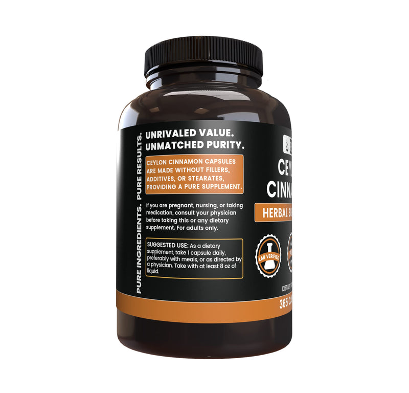 Pure Original Ingredients Ceylon Cinnamon (365 Capsules) No Magnesium Or Rice Fillers, Always Pure, Lab Verified - NewNest Australia