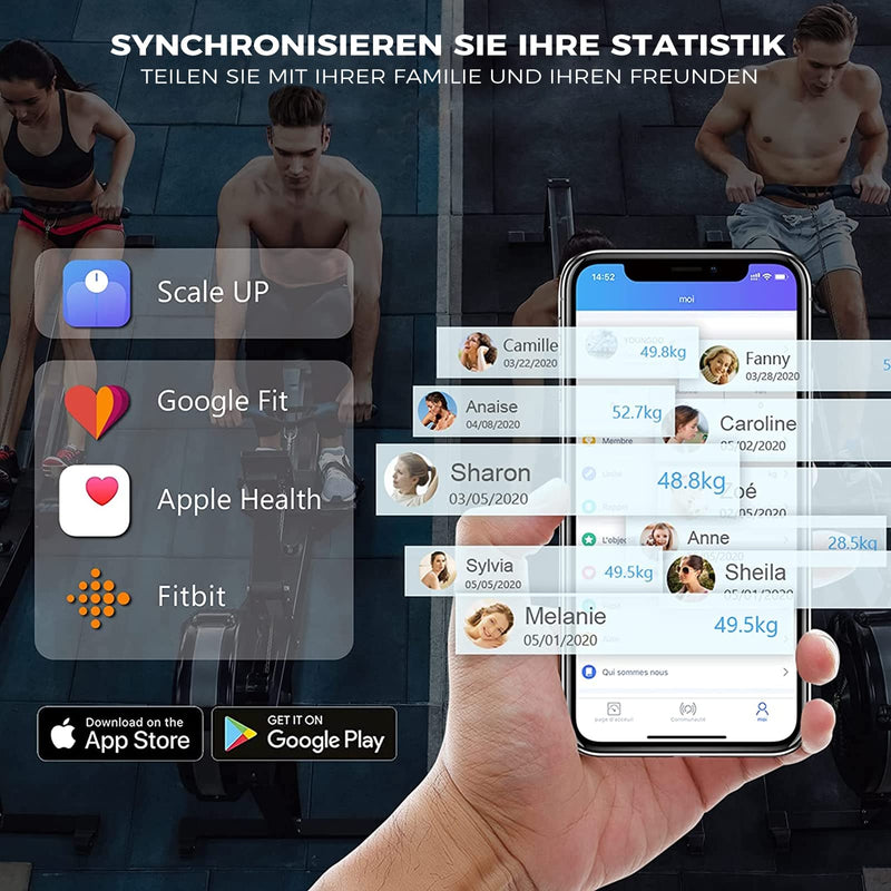 Youngdo Ito Bluetooth Body Fat Scales With Shatterproof Glass, Digital Personal Scales With App, Supports 19 Data Analysis Reports And Unlimited Users, Maximum Load Capacity 180 Kg - NewNest Australia