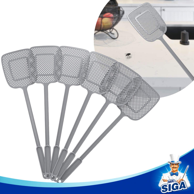 MR.SIGA Heavy Duty Long Handle Fly Swatter, Gray, 6 Pack - NewNest Australia