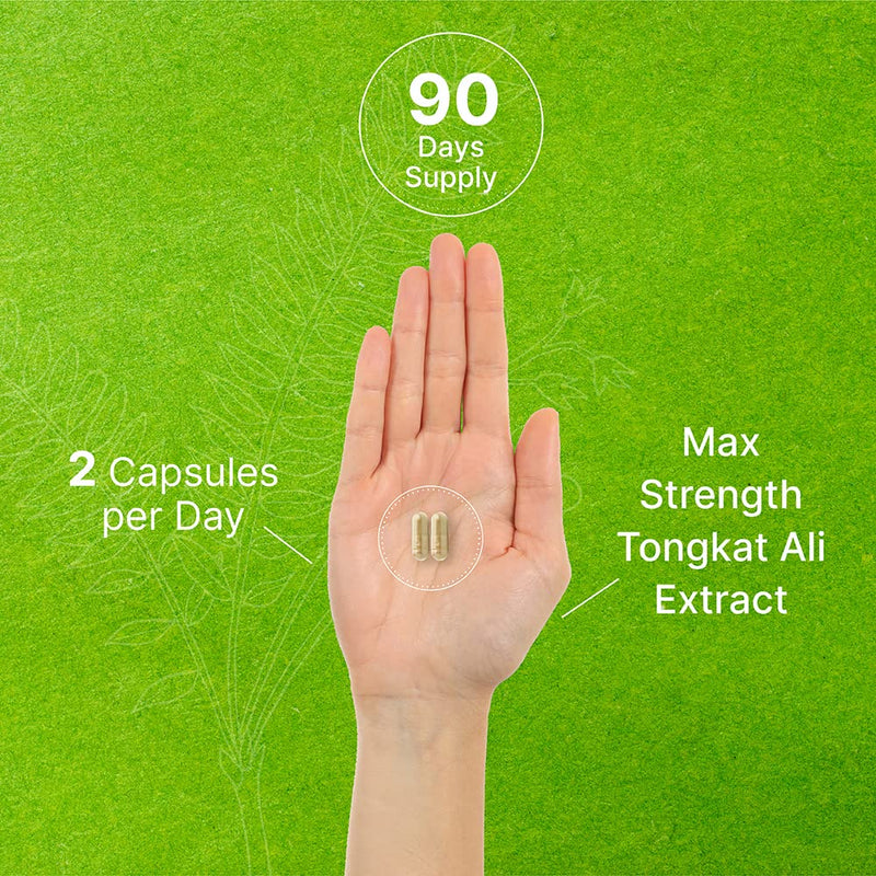 Tongkat Ali Extract 300:1 Enhanced with Horny Goat, 1100mg Per Serving, 180 Capsules, 2-1 Formula, Indonesia Origin Eurycoma Longifolia (Longjack), Max Strength Tongkat Ali for Men - NewNest Australia