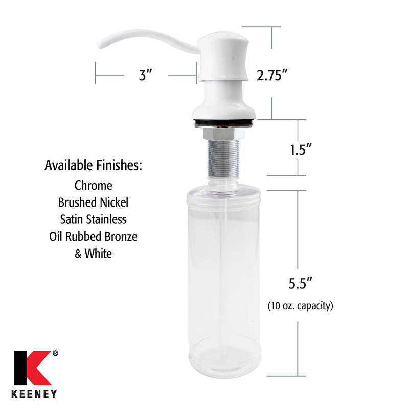 Keeney K612PC Premium Style Soap or Lotion Dispenser with Large Capacity Bottle (16 oz.), Polished Chrome - NewNest Australia