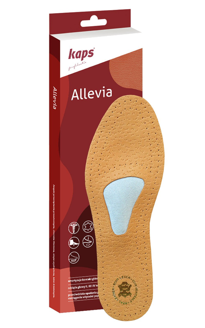 Orthotic Leather Shoe Insoles For Morton’s Neuroma And Forefoot Pain, With Metatarsal Arch Support And Cushion, For Men & Women, Kaps Allevia, All Sizes 38 EUR / 5 UK Women - NewNest Australia