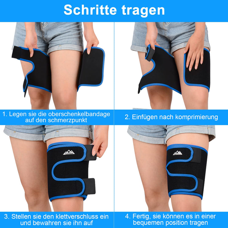 Supregear Thigh Support, Adjustable Thigh Compression Cuff, Neoprene Kneelstring, Quad Wrap, Breathable Non-Slip Upper Leg Support, Leg Slimmer For Men And Women, Blue - NewNest Australia