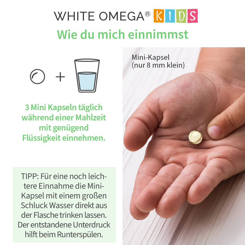 Algae oil capsules for children - vegan Omega-3 - without carrageenan - 330 mg DHA from algae - 90 mini capsules - NewNest Australia