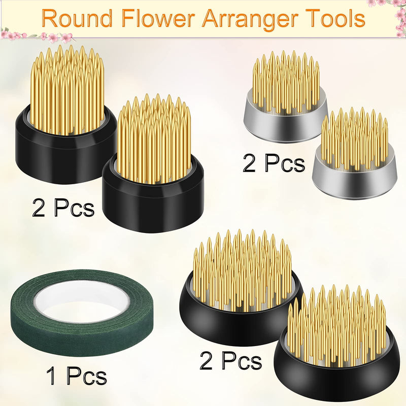 7 Pieces Flower Frog Round Flower Arranger - Cludoo Flower Holder Floral Arrangement Pin Holder Set 3 Sizes Stainless Floral Flower Frog Fixed Tools with 1 Roll Tape (0.91", 1.02", 1.34") - NewNest Australia