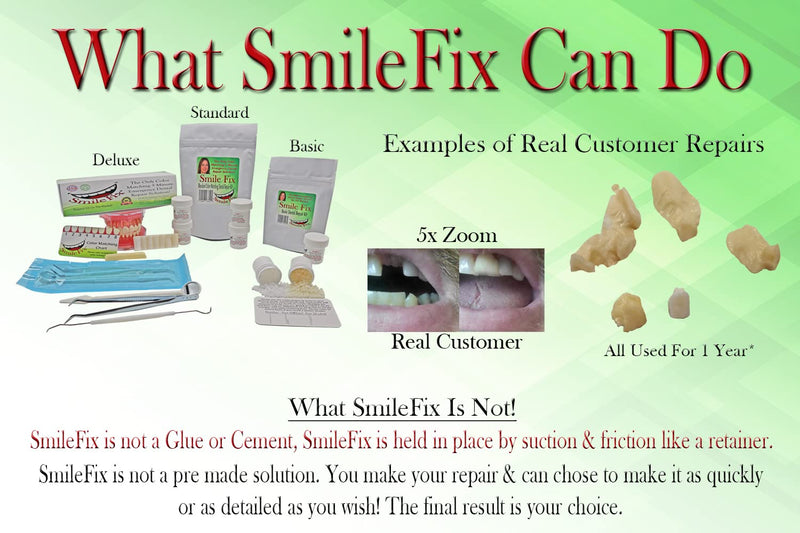 SmileFix Standard Color Matching Dental Repair Kit – Hide & Fix Smile with missing or broken tooth and teeth. Filled space quick & safe. Regain your confidence and beautiful smile in minutes at home! - NewNest Australia