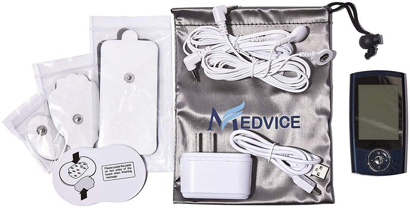 MEDVICE Rechargeable Tens Unit Muscle Stimulator, 2nd Gen 16 Modes & 8 Upgraded Pads for Natural Pain Relief & Management, FDA Cleared Electric Pulse Impulse Mini Massager Machine - NewNest Australia