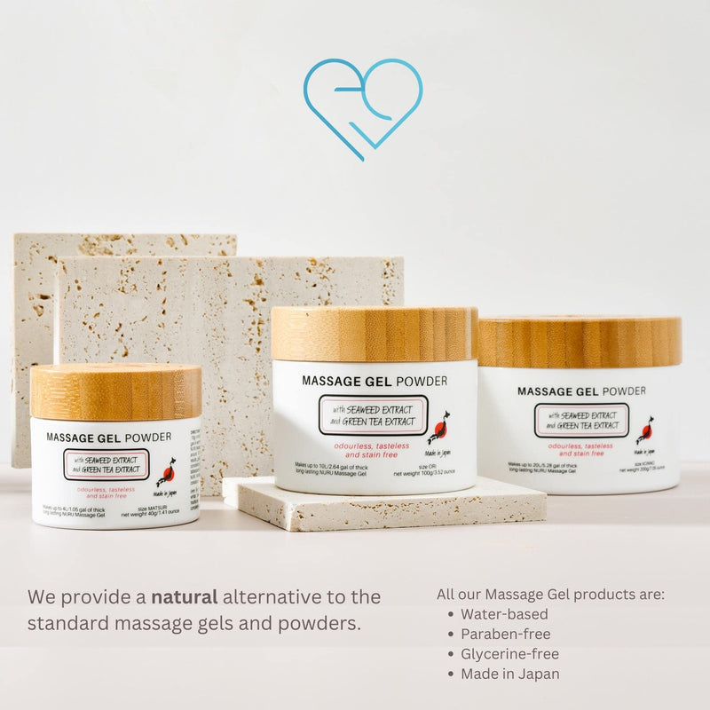Massage Gel Therapy Powder 100g | Seaweed & Green Tea | Made in Japan | Paraben & Glycerine Free | Makes 10 liters - NewNest Australia