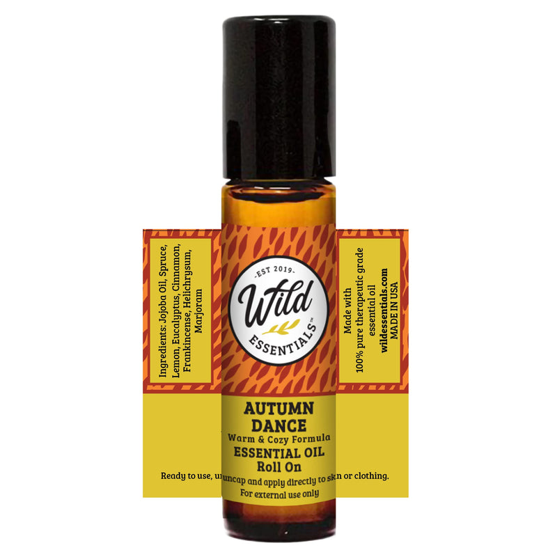 Wild Essentials Autumn Dance Essential Oil Roll On, 10ml for Pain, Warming, Lung Soothing, and Lifts The Spirit, Made with 100% Essential Oils and Jojoba Oil, Ready to use - NewNest Australia
