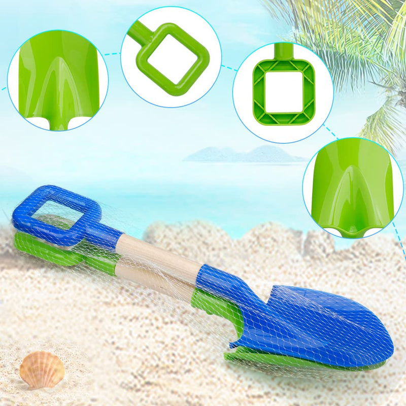 Jumbo Beach Shovels, 16 Inch Sand Shovels for Kids,Beach Shovels for Kids Heavy Duty,Shovel Beach Long Handled ,Sand Toy Shovel, Plastic Wooden Shovel for Shoveling Sand Snow for Kids 3 Pack Blue - NewNest Australia