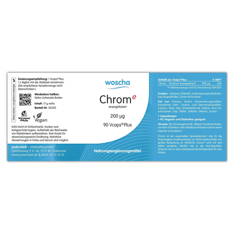woscha Chrom E energizes 90 Vcaps®Plus (17g) (vegan) - NewNest Australia