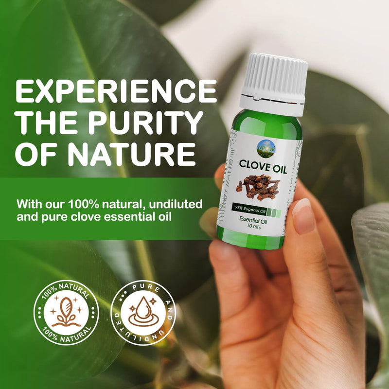 NPOW Clove Oil, Clove Essential Oil, Clove Oil for Toothache Pain Relief, Clove Oil for Hair Growth, Oil of Cloves for Toothache, Essential Oil for Oral Discomfort - 10ml 10 ml (Pack of 1) - NewNest Australia