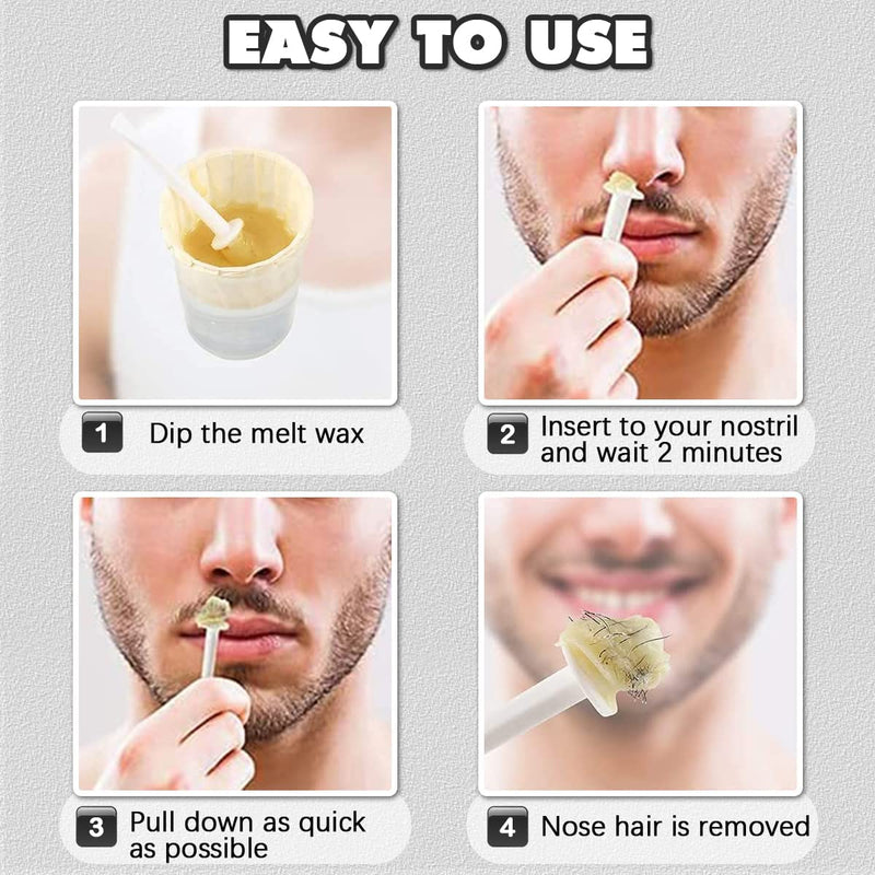 Nose Hair Wax Nose Wax Kit Hair Removal Set For Men And Women 100 G Nose Hair Wax, 20 Safe Tip Applicators, 10 Containers And 10 Mustache Stencils Safe, Easy, Fast - NewNest Australia