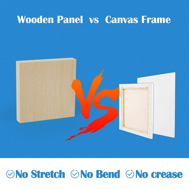 Unfinished Birch Wood Canvas Panels Kit, Falling in Art 4 Pack of 4x4’’ Studio 3/4’’ Deep Cradle Boards for Pouring Art, Crafts, Painting and More 4'' x 4'' - NewNest Australia