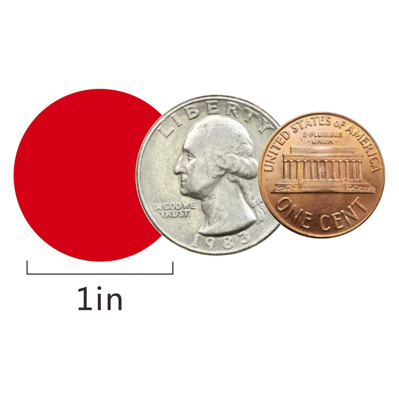 PARLAIM 1 Inch Round Permanent Adhesive Color-Code Dot Stickers,1000 per Roll dots Label Dispenser Box ,Red Circle Stickers Label for Office Classroom (Red) Red - NewNest Australia