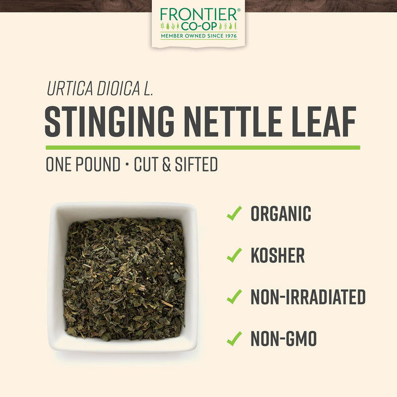 Frontier Co-op Organic Cut & Sifted Stinging Nettle Leaf 1lb - NewNest Australia