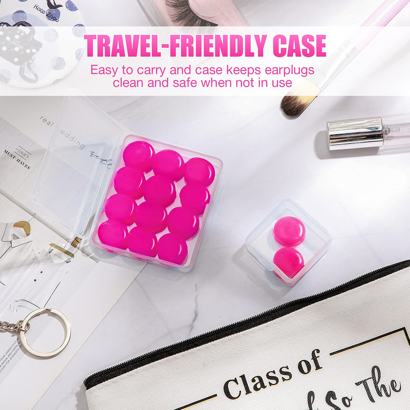 Nuanchu 14 Pairs Silicone Ear Plugs for Sleeping Soft Reusable Moldable Silicone Earplugs Gel Ear Plugs Noise Cancelling Earplugs with Case for Swimming, Snoring, Concert, Airplane (Rose Red) Rose Red - NewNest Australia