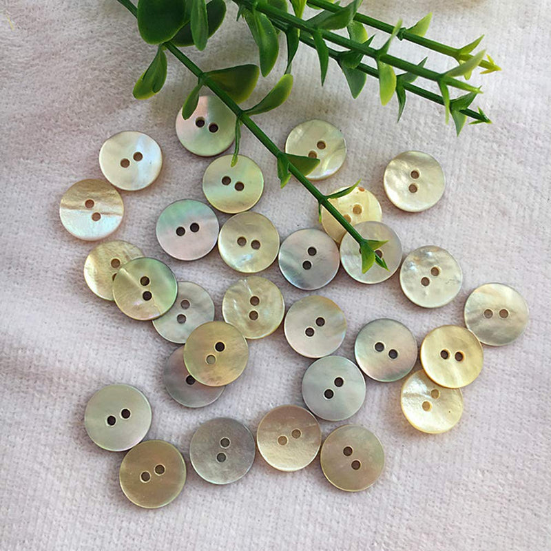 Welecom 1000 Pcs Natural Shell Buttons 10mm 2 Hole Mother of Pearl Round Shell Buttons for Cloth Sewing Craft Buttons - NewNest Australia