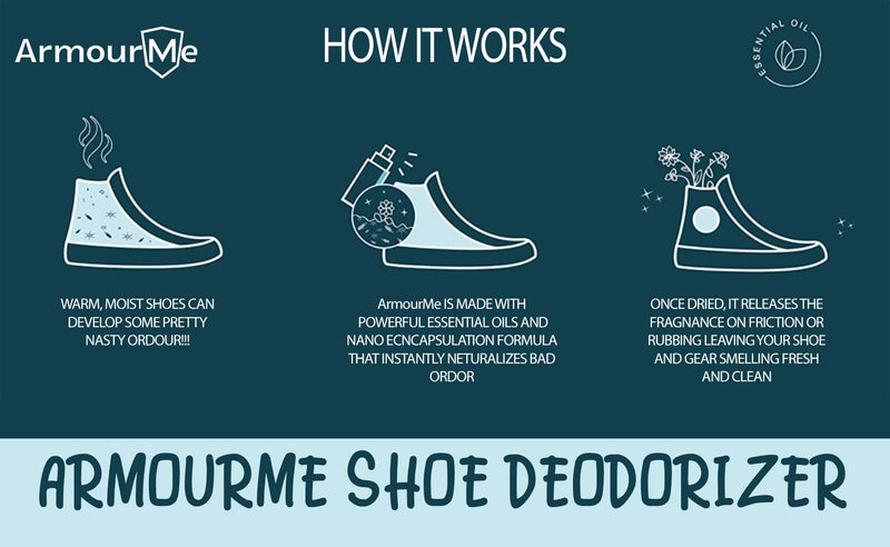 ArmourMe Shoe Spray | Shoe Deodorizer | Shoe Spray Smell Eliminator for Shoes and Sandal | Men & Women Extra Strength Shoe Odor Eliminator | Socks Deodorize.(Green Tea) Green Tea - NewNest Australia