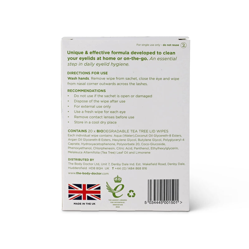 The Eye Doctor Tea Tree Oil Eye Cleaning Cloths - 80 Wipes For Single Use - Suitable For Sensitive Eyes, Dry Eyes, Blepharitis, Mgd & Demodex - Environmentally Friendly, Biodegradable - NewNest Australia