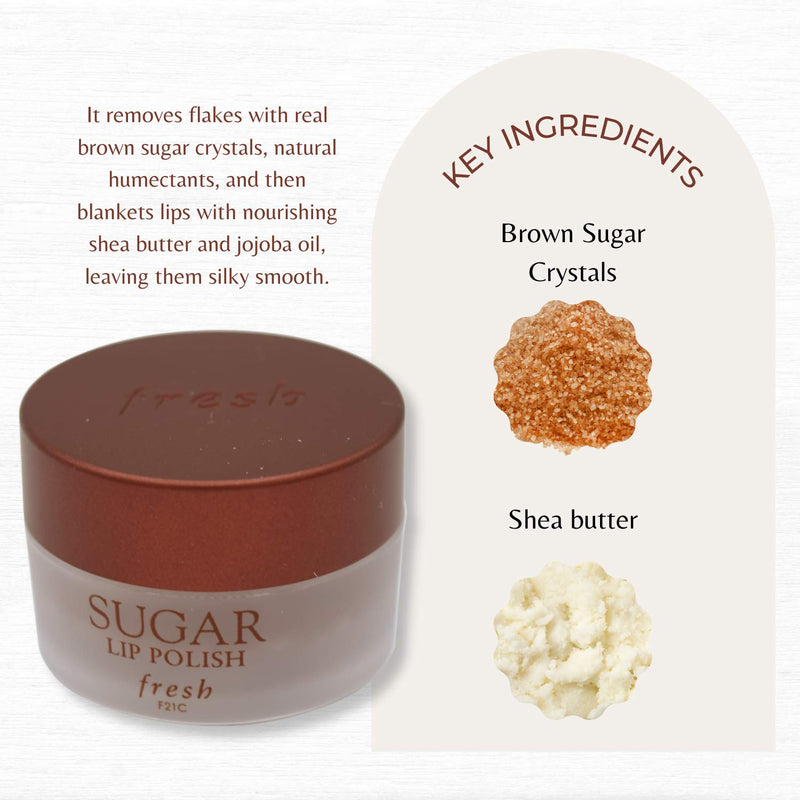 Fresh Sugar Lip Polish Exfoliator - Gentle Exfoliating Scrub Lip Care, Natural Exfoliation Treatment for Rough and Dry Lips - NewNest Australia