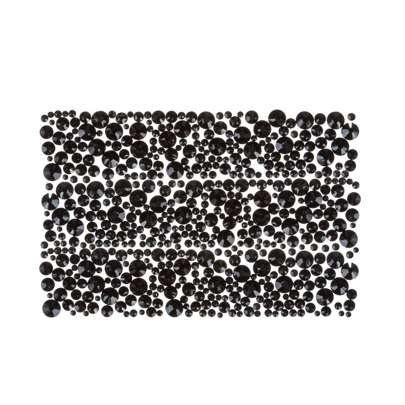 4200 Pieces Flat Back Rhinestones for Craft, Round Crystal Gems Stickers for Clothes, 1.5 mm - 4.8 mm, 6 Sizes (Black) Black - NewNest Australia