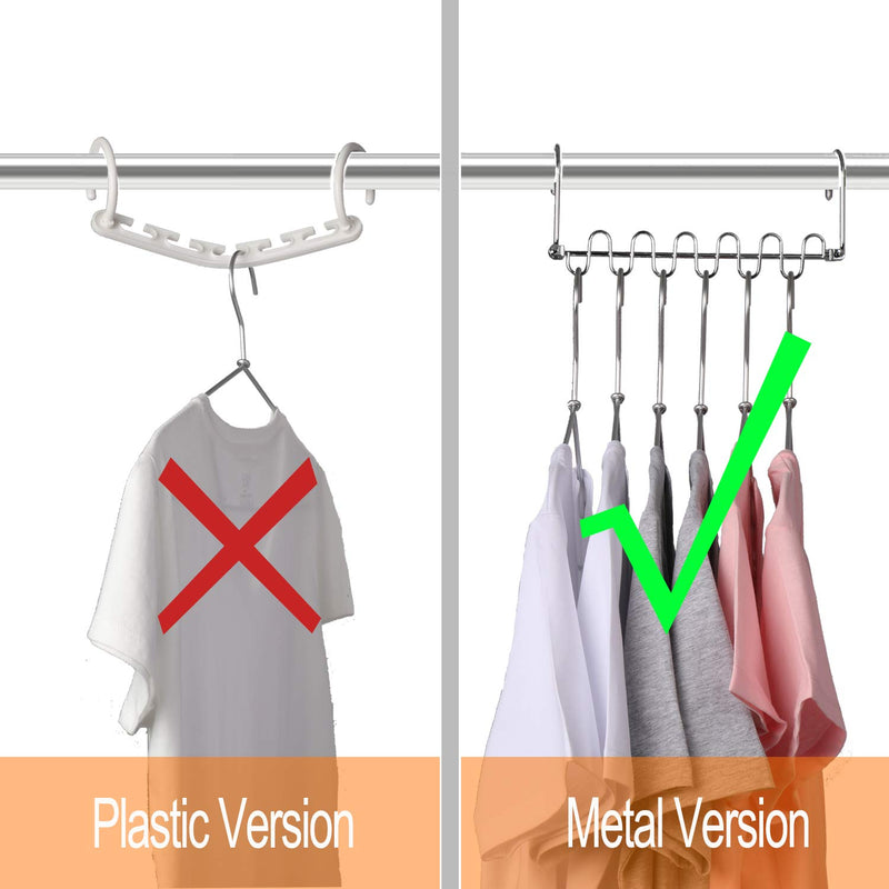 NewNest Australia - Giftol Metal Space Saving Hangers 12 Slots New Version Hanger Magic Cascading Hanger Closet Wardrobe Clothes Organizer(4 Pack) 4 Pack 