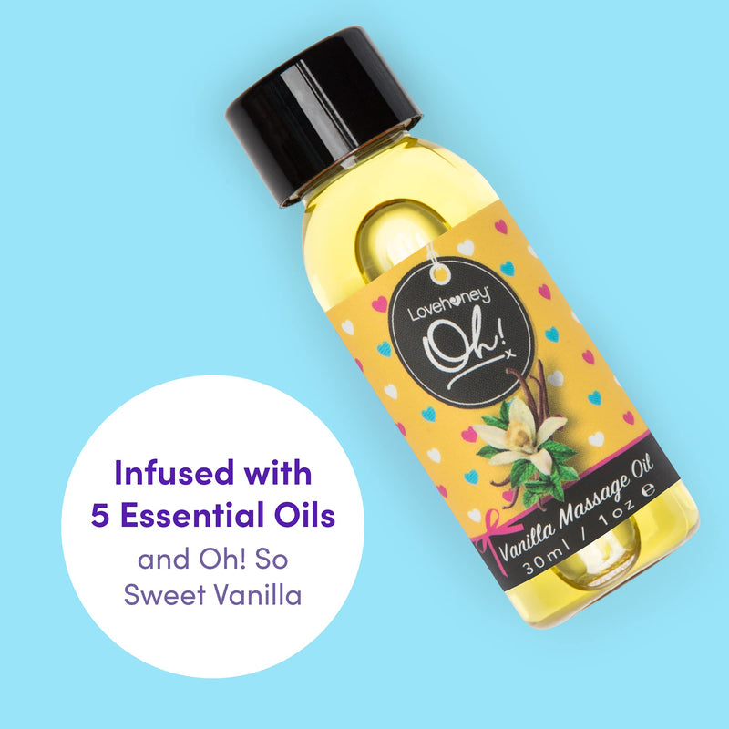 Lovehoney Oh! Kissable Vanilla Massage Oil - Infused with Essential Oils - Fast Acting Body Massage Oil - Vegetarian Friendly Massage Oil for Couples - 1 fl. oz - NewNest Australia