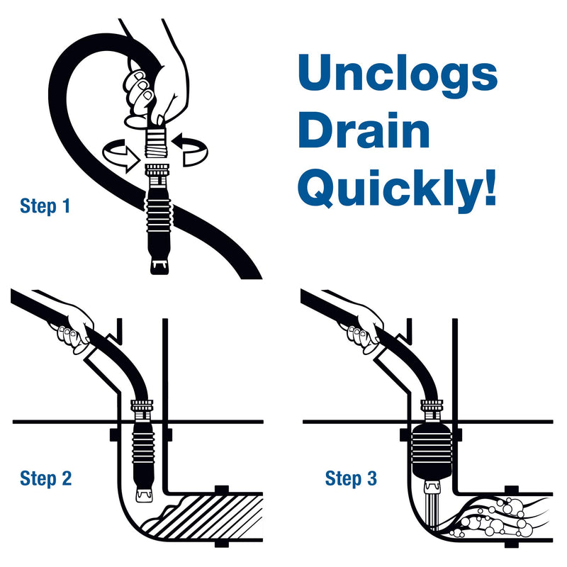 Drain King 340 All In One Easy to Use Drain Unclogging Kit, 1.5 To 3 Inch - NewNest Australia