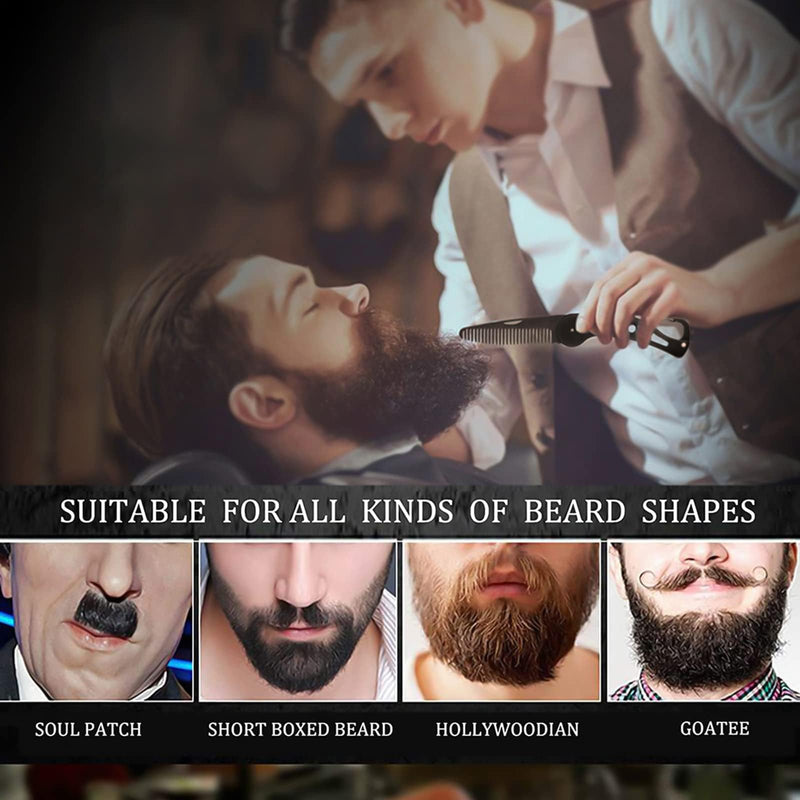 Beard Comb, Stainless Steel Antistatic Foldable Pocket Comb, Creative Knife Style Care Comb Mustache Styling Comb Beard Comb for Combing & Grooming Hair, Beards and Mustaches（9.5 * 3 * 1.5cm） - NewNest Australia