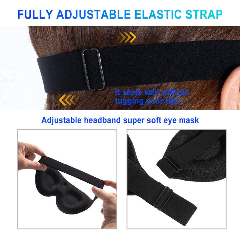 3D Sleep Mask, 100% Blackout 3D Contoured Sleep Eye Mask, Comfortable & Super Soft Sleeping Mask with Adjustable Straps for Women, Men, Sleeping Travel Yoga Naps (Colorful) 2 Colorful - NewNest Australia