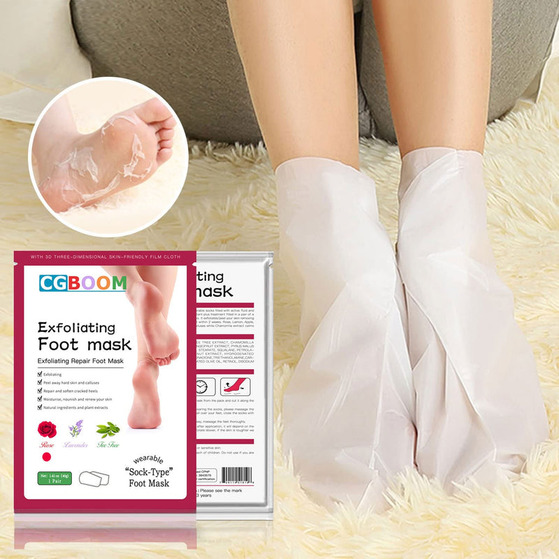 5 Pack Foot Peel Mask,Exfoliating Foot Socks Calluses Remover Dead Skin, Aloe Moisturizing Feet Peeling Mask for Dry Skin,Cracked Heels,Foot SPA Socks for Women and Men (Rose) Rose - NewNest Australia