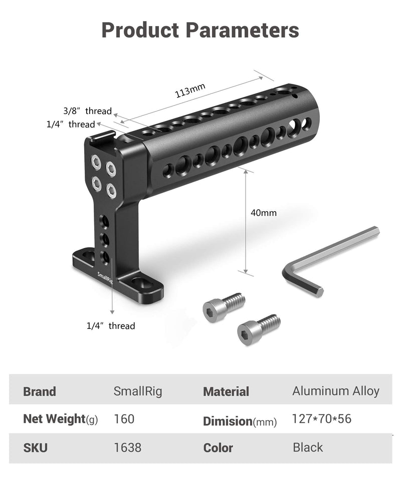 SMALLRIG Camera Top Handle Grip with Cold Shoe Mount for Digital DSLR Camera, Camera Cage - 1638 - NewNest Australia