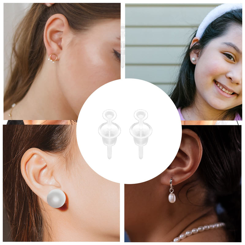 SAVITA 100 Pairs Clear Earrings, Plastic Transparent Earrings Replacements, Clear Ear Pins and Earring Backs for Men Women DIY Supplies - NewNest Australia