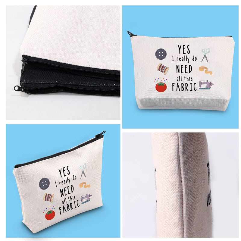 GJTIM Sewing Gift Quilter Gift Yes I Really Do Need All This Fabric Makeup Bag Gift for Quilters Seamstress Tailors Sewing Addicts (All This Fabric bag) All This Fabric bag - NewNest Australia