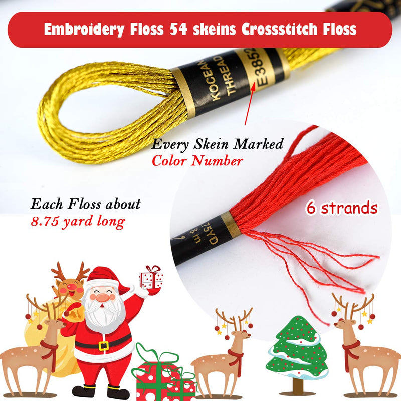 Embroidery Floss 54 skeins Crossstitch Thread - Bracelets String - 50Pcs Embroidery Thread and Free Set of 4pcs Metallic Thread - NewNest Australia