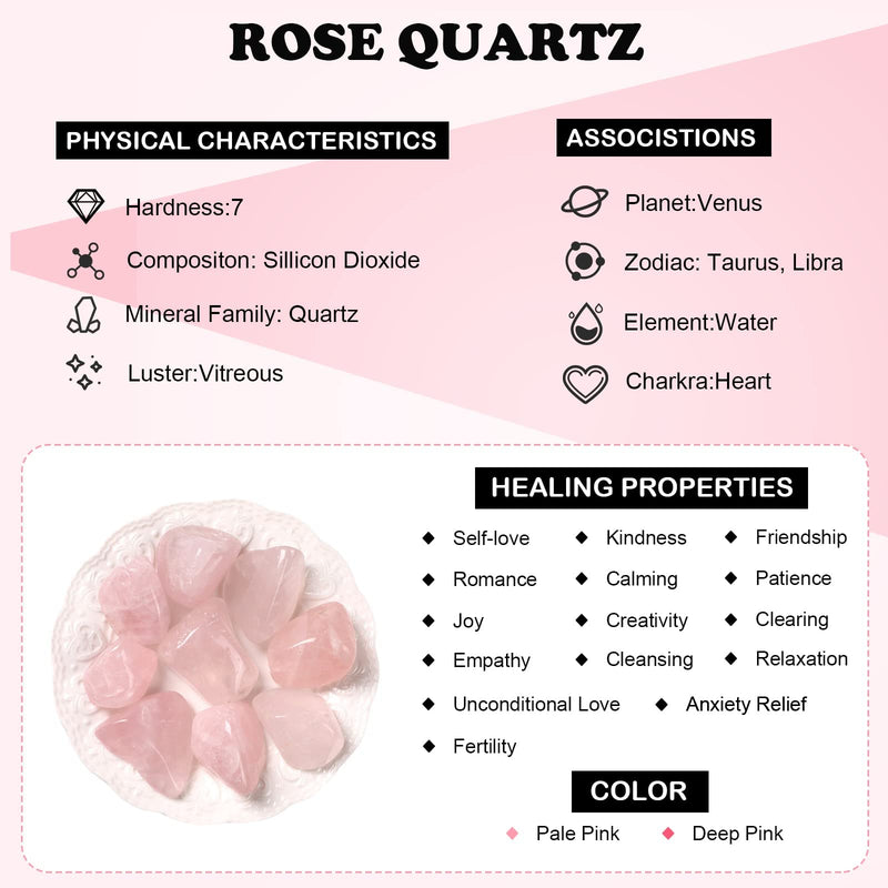 Natural Polished Rose Quartz Crystals Pink Rose Quartz Crystal Tumbled Stones Crystal Chip Rose Quartz Stones Bulk Crystals and Gemstones for Jewelry Making, Wicca, Reiki Healing Crystals - NewNest Australia