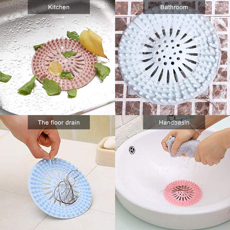 NewNest Australia - Hair Catcher Durable Silicone Hair Stopper Shower Drain Covers Easy to Install and Clean Suit for Bathroom Bathtub and Kitchen 5 Pack 