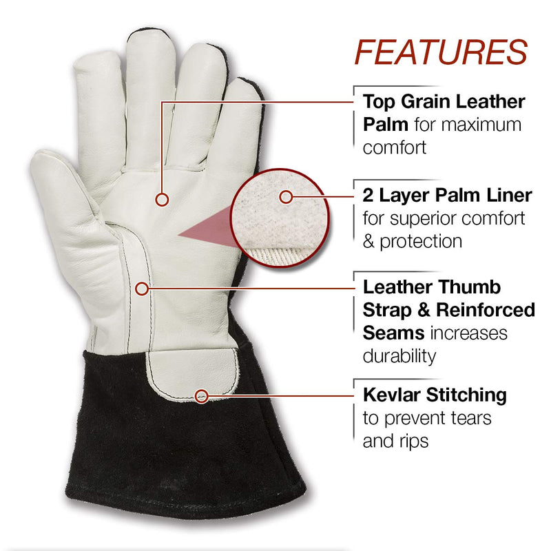 Lincoln Electric DynaMIG HD Professional MIG Welding Gloves | Comfort & Heat Resistance | 2XL | K3806-2XL XX-Large - NewNest Australia