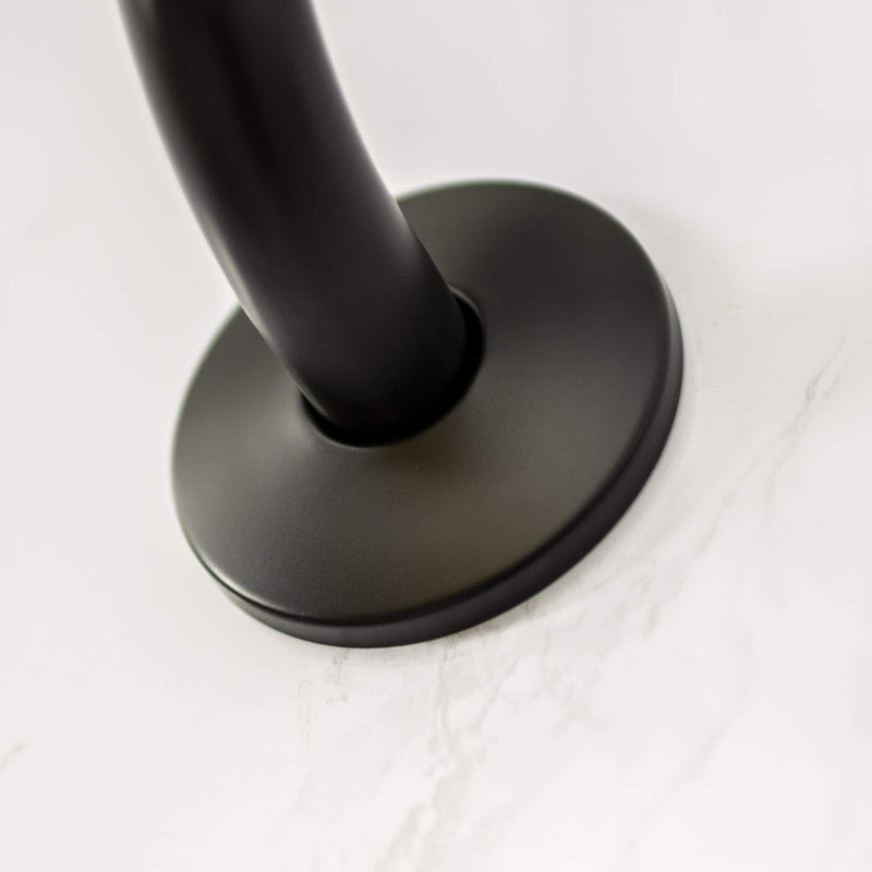 12 Inch Shower Head Extension Arm by JSJacksonSupplies S Shaped Design Extender High Rise Curved Style with Flange Stainless Steel Long Goose Neck Curve Standard 1/2" Connection Black Finish - NewNest Australia