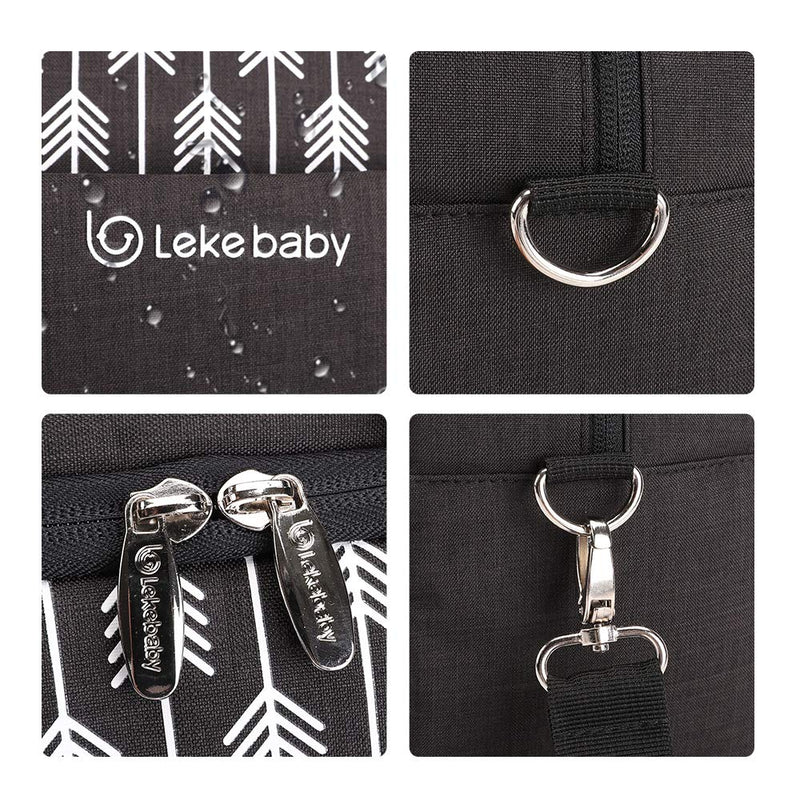 Lekebaby Breast Milk Cooler Bag with Contoured Ice Pack Fits 6 Baby Bottles Tote Bag for Daycare Travel Nursing Mothers Storage, Black - NewNest Australia