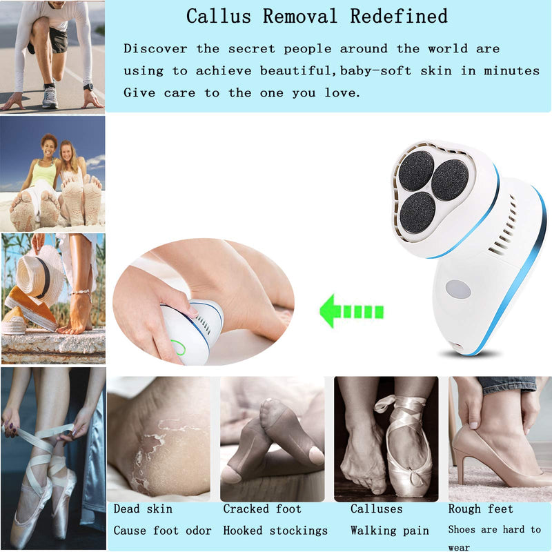 Electric Foot Callus Remover kit-Electric Foot File Pedicure Tools Built-in Vacuum,Electric vacum Foot Grinder,Professional Pedicure Tools Feet Care for Dead, Hard Cracked Dry Skin Blue - NewNest Australia