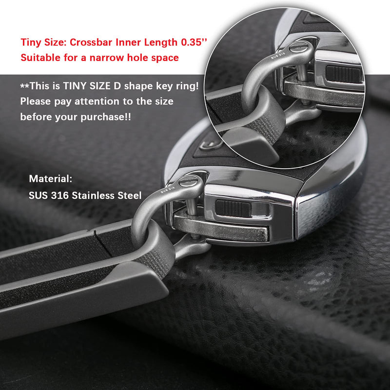 TISUR D-Rings with Screw Shackle Horseshoe U Shape Key Ring DIY Leather Craft Purse 2 pcs Matte 0.35''(mini) - NewNest Australia
