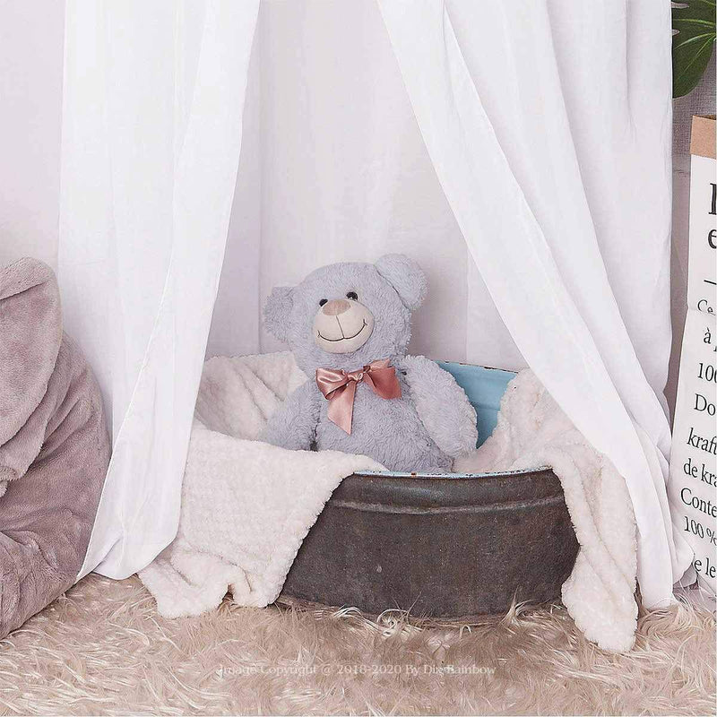 Dix-Rainbow Bed Canopy Lace Mosquito Net Unique Pendant Play Tent Bedding for Kids Playing Reading with Children Round Dome Netting Curtains Baby Boys Girls Games House - White White Chiffon 3 Openings Chiffon - NewNest Australia