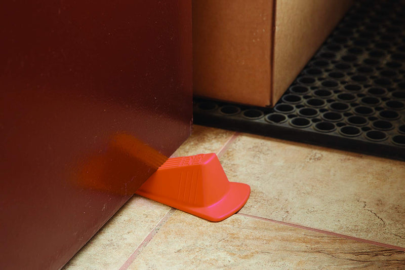 Master Manufacturing Safety Orange Giant Foot Door Stop, Heavy Duty Rubber Wedge Design, Made in the USA, Doors Up to 2" Clearance (00965), 1-Pack - NewNest Australia