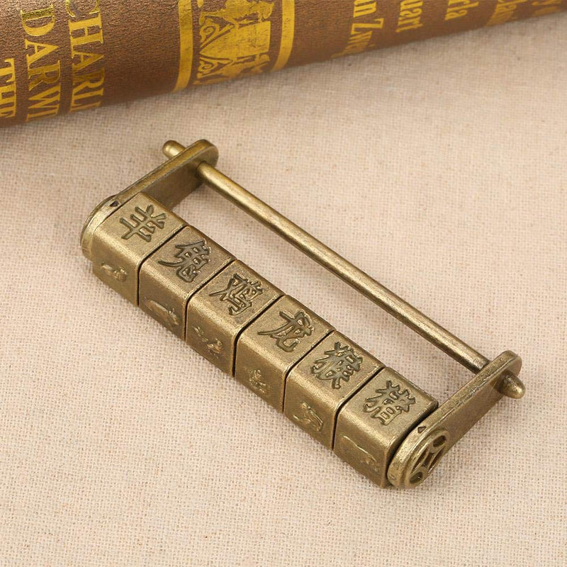 Retro Zinc Vintage Antique Chinese Old Jewelry Code Password Lock Padlock Lock Jewelry Box Padlock Hardware - NewNest Australia