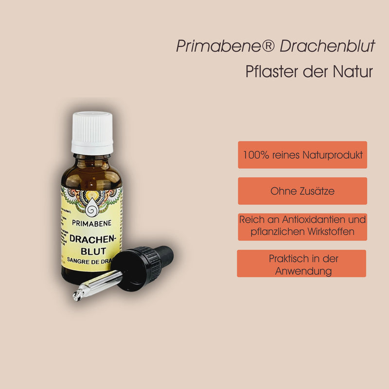 Primabene® Dragon's Blood - Sangre de Drago - from wild collection - 100% pure natural product - plaster of nature - without additives - practical to use thanks to the pipette - vegan - alcohol-free - 20 ml - NewNest Australia